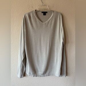 Geoffrey Beene Sweater Men M Grey Silk Blend Pullover Academia Preppy Starseed